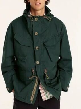 J. Crew Men's Dark Green Hooded Field Jacket